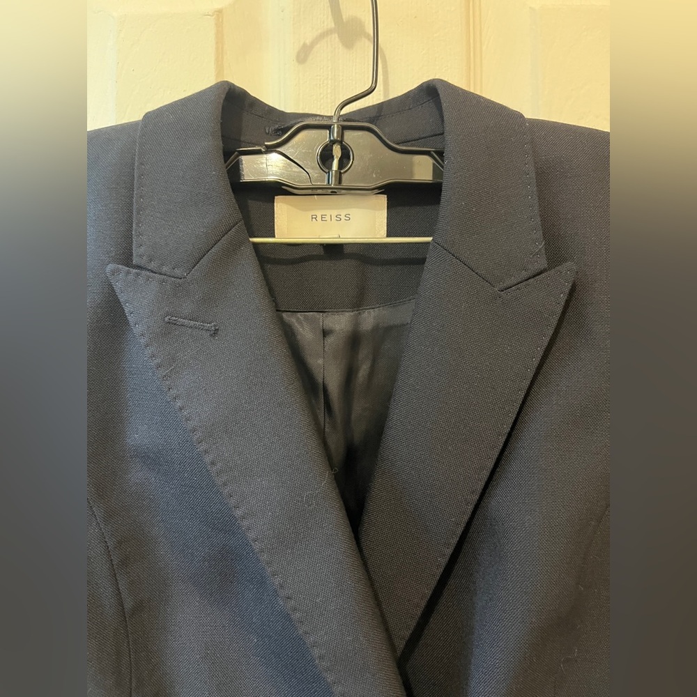 Reiss Navy Double-Breasted Women's Blazer - Picture 3 of 6